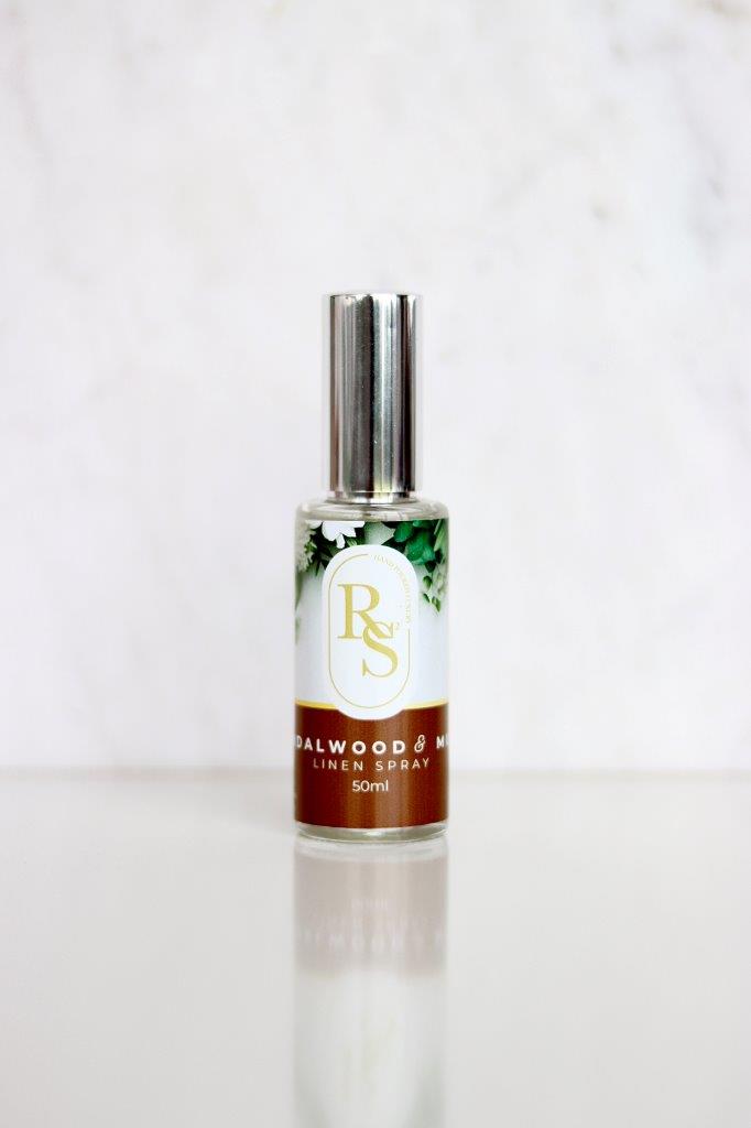 linen spray 50ml sandelwood and musk Rs² Linen Spray – Sandalwood & Musk 50ml